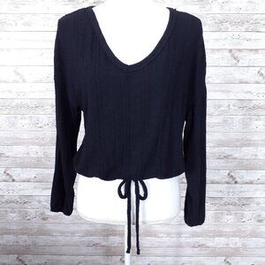 White Willow Womens Top SP Elastic Drawstring Cropped Waist 219